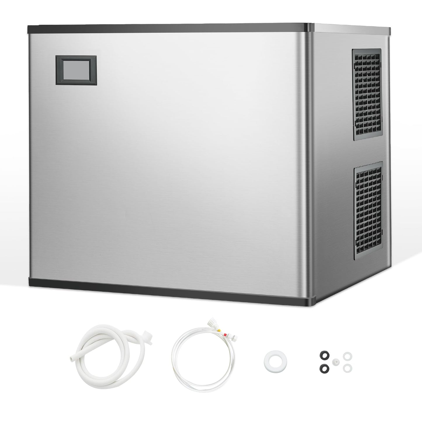 VEVOR Commercial Ice Maker Machine-Head 800 lbs/24 h, 26 Inch Stainless Steel Industrial Ice Machine, Self-Cleaning and Scheduled Ice Making, Modular Ice Cube Machine for Restaurant Hotel - Head Only