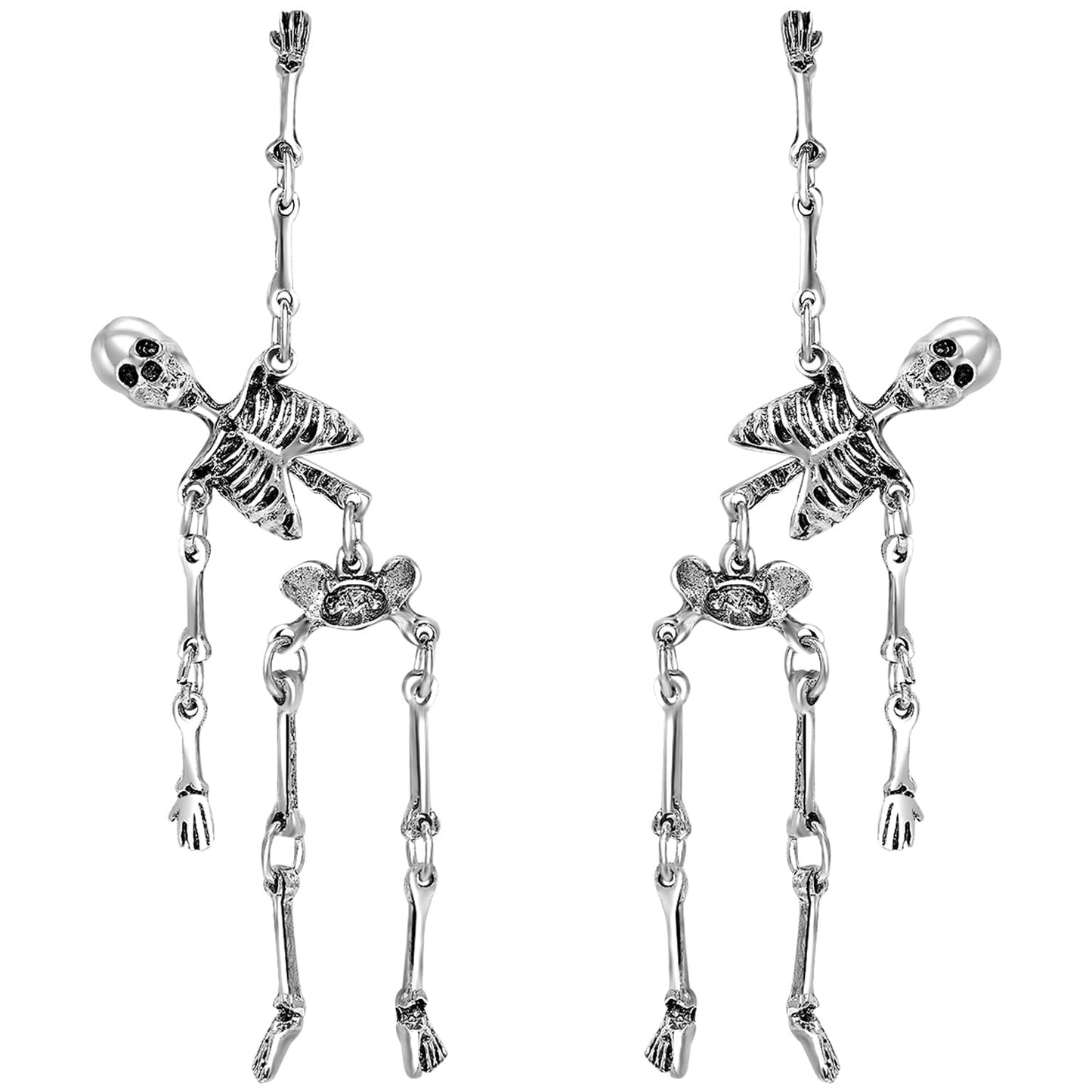 Halloween Earrings Skeleton Skull Earrings for Women Punk Gothic for Halloween Party Cosplay Jewelry (Skeleton-D)