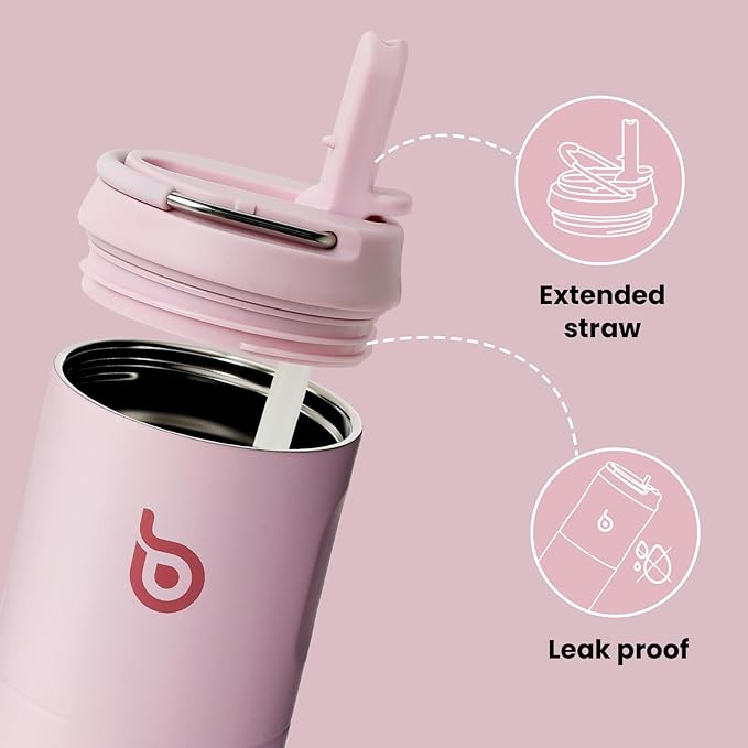 BOTTLE BOTTLE Insulated Water Bottle 24oz with Straw Lid and Handle for Sports Travel Gym Stainless Steel Water Bottles Double-Wall Vacuum Metal Leak Proof BPA-Free