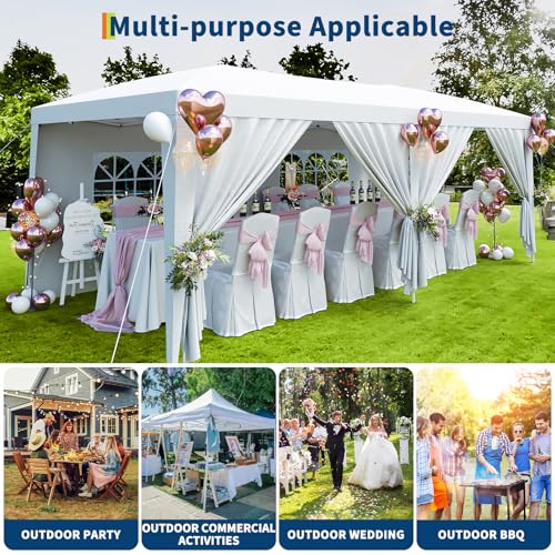 GarveeLife 10x20 Heavy Duty Pop Up Canopy Tent with 6 Removable Sidewalls, Easy Up Commercial Canopy Tents for Parties, La...