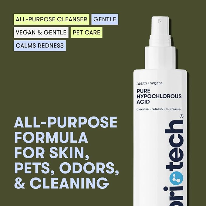 BRIOTECH Pure Hypochlorous Acid Spray and Cleanser, Original Premium HOCl Topical Solution, Multi-Purpose Cleaner, Family Approved & Pet Friendly, 2 fl oz Travel Size (2 Pack)