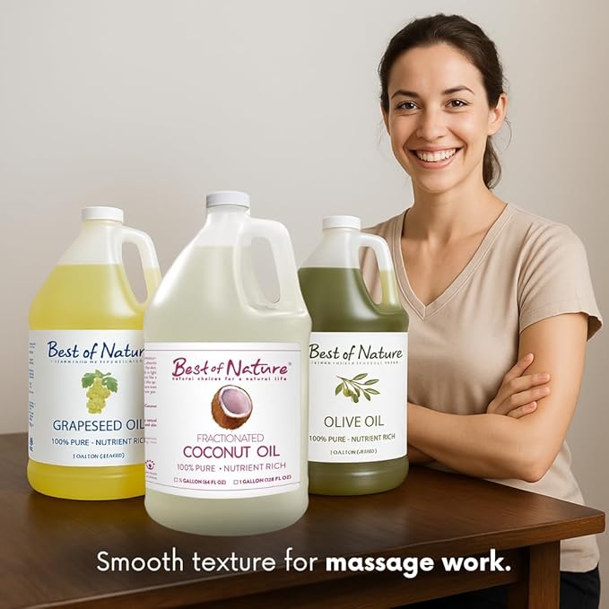Best of Nature 100% Pure Olive Massage & Body Oil – Cold Pressed, Natural & Unscented Moisturizer for Skin, Hair & Bath, 5 Gallon Pail (640 fl oz)