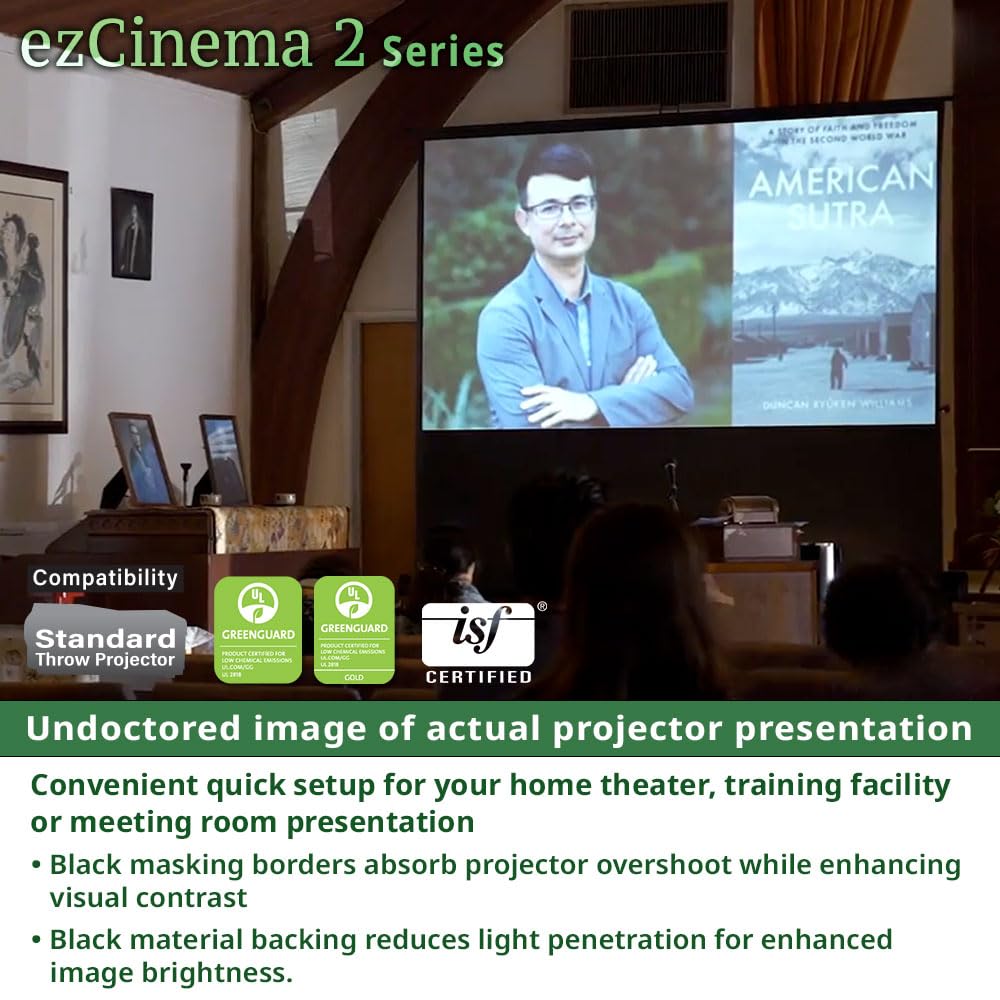 Elite Screens ezCinema 2 Projector Screen, Aluminum, Black | 84-inch 16:9, Manual Floor Pull Up Scissor Backed Portable Home Office Classroom Front Projection + Carrying Bag |2-Year Warranty, F84XWH2