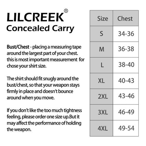 Lilcreek 3 Pack Conceal Carry Shirts for Men,Holster Shirt for Men,Concealed Carry Holster for Men Shirt Tactical Clothing