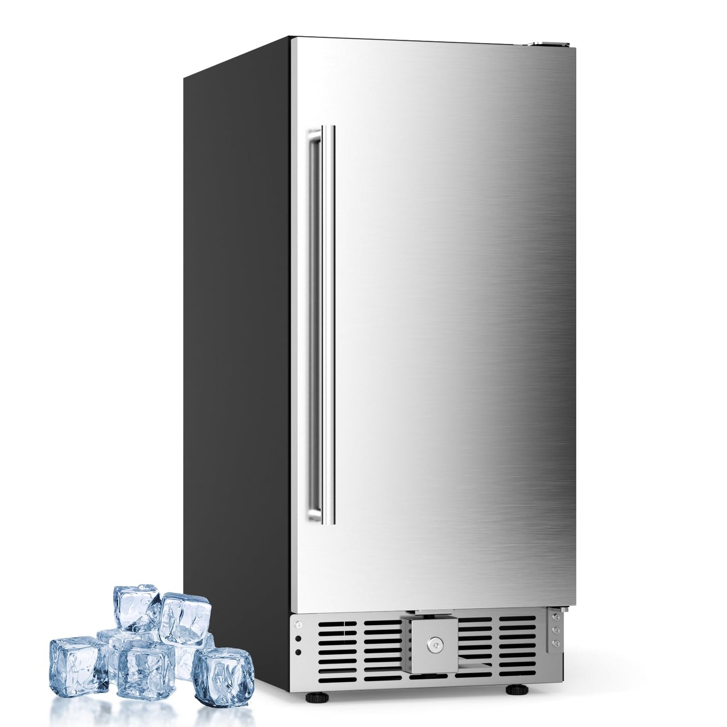Electactic 15 Inch Outdoor Beverage Refrigerator, Undercounter Beverage Cooler with Stainless Steel Door, Built-in & Freestanding Drink Fridge for Beer Wine Soda, Outdoor Fridge for Patio Home Kitchen