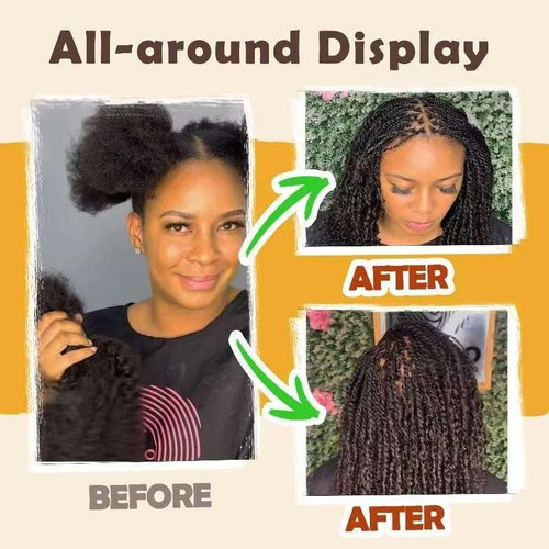 Maytsing Afro Kinkys Bulk Human Hair 14 inches 150g Afro Kinky-curly Human Bulk for Dreadlock Extensions, Twist, Braiding, Making Locs, Repairing Locs, mini Twist - Natural Black