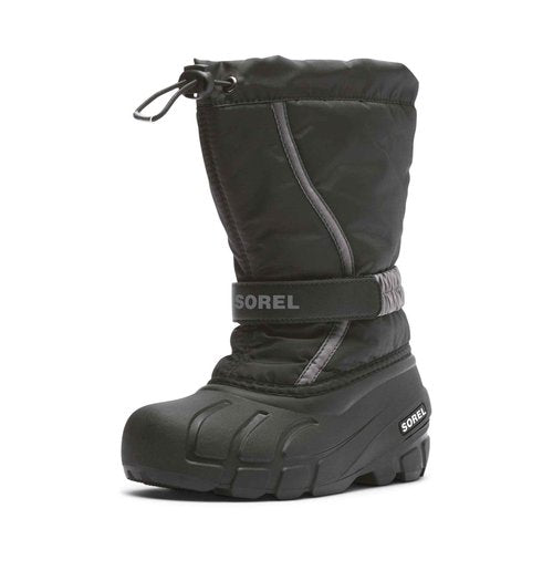 SOREL Children's Flurry Boot - Black, City Grey - 3