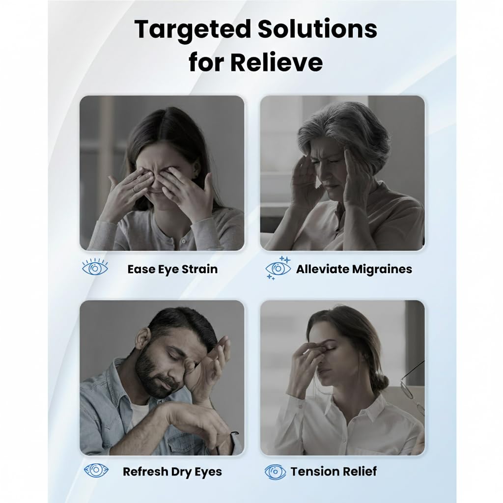 BOB AND BRAD Eye Massager with Heat and Cooling, EyeOasis 2 Eye Mask for Migraines FSA Eligible/HSA Eligible, Heated Face Massager for Dry Eye Migraine Relief, Warm Compress for Eyes Strain Relief