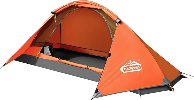 camppal 1 Person Tent for Camping Hiking Mountain Hunting Backpacking Tents 4 Season Resistance to Windproof Rainproof and...
