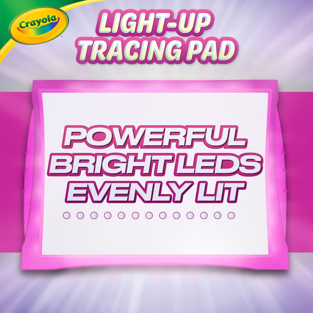 Crayola Light Up Tracing Pad - Pink, Writing & Drawing Art Kit for Kids, Kids Toys & Games, Tracing Light Box, Sketching Gifts for Girls & Boys, 6+ [Amazon Exclusive]