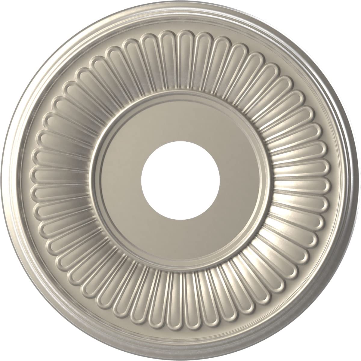 Ekena Millwork Cmp16Bebal Berkshire Thermoformed Pvc Ceiling Medallion (Fits Canopies Up To 7), 16Od X 3 1/2Id X 1P, Bright Coat