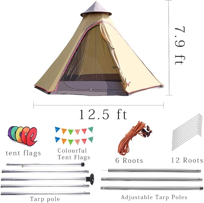 12'x10'x8'Dome Camping Tent 5-6 Person 4 Season Double Layers Waterproof Anti-UV Windproof Tents Family Outdoor Camping Tent | Double Layers, Waterproof, Anti-UV, Windproof, Family, Outdoor