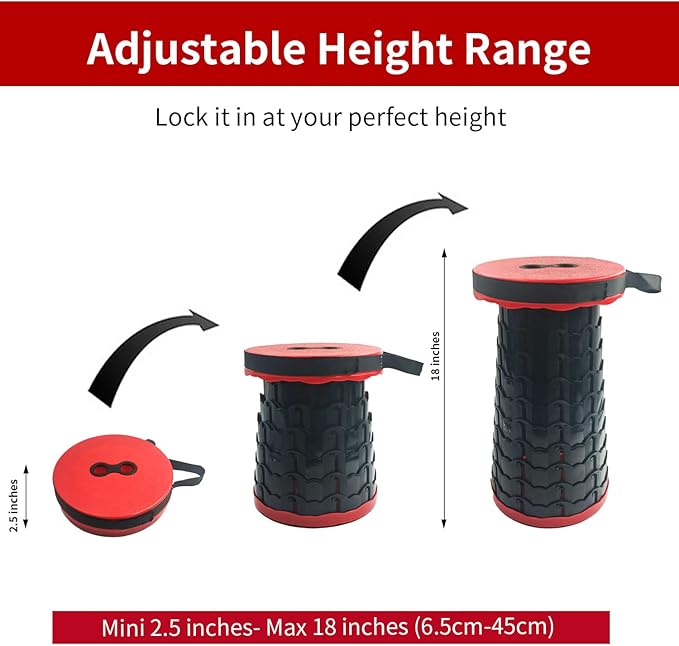 Fuuaiyim Upgraded Portable Folding Camping Stool, Outdoor Lightweight Foldable Plastic Stool, Collapsible Seat for Fishing, Picnic, Travel, Waiting
