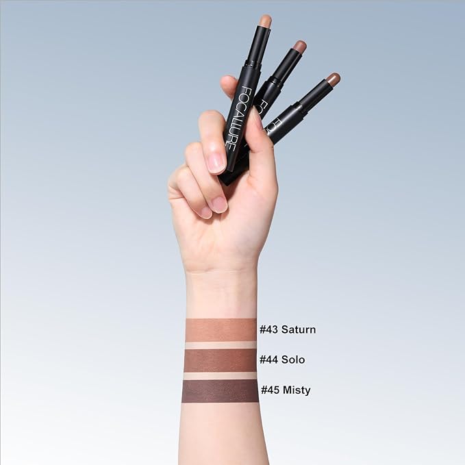 FOCALLURE 3 Pcs Cream Eyeshadow Stick,Matte Eyeshadow Pencil Crayon,Crease-proof Eye Shadow Brightener Sets,Long Lasting Eye Shadow Highlighter Stick Make up (Oh So Nude)