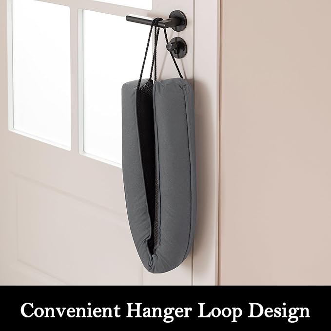 Sunolga Door Draft Stopper Blocks Hot and Cold Air with Removable Washable Cover for Bottom of Door and Window, All-Season Seal for Wind, Noise, Seal for Gaps Up to 3", Home Essentials, 12", Gray