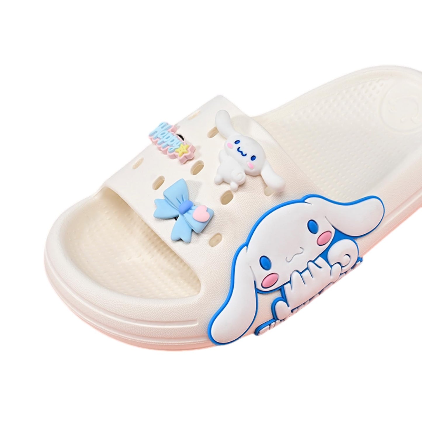 Girls Slippers Cute Cartoon Slides Lightweight Non-Slip Sandals Quick-Drying Shower Slides Shoes for Beach Swimming Pool Home, Big Kid 2-3 (White)