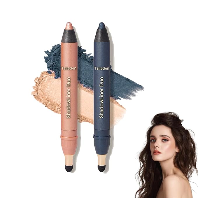 Shadow Liner 2-in-1 Eyeliner & Eyeshadow, Shadow Liner Duo with Smudge Brush, Waterproof Smudge-Proof Long-Lasting Makeup, Smooth, Effortless Smoky or Natural Eye Makeup (seduce+envy)