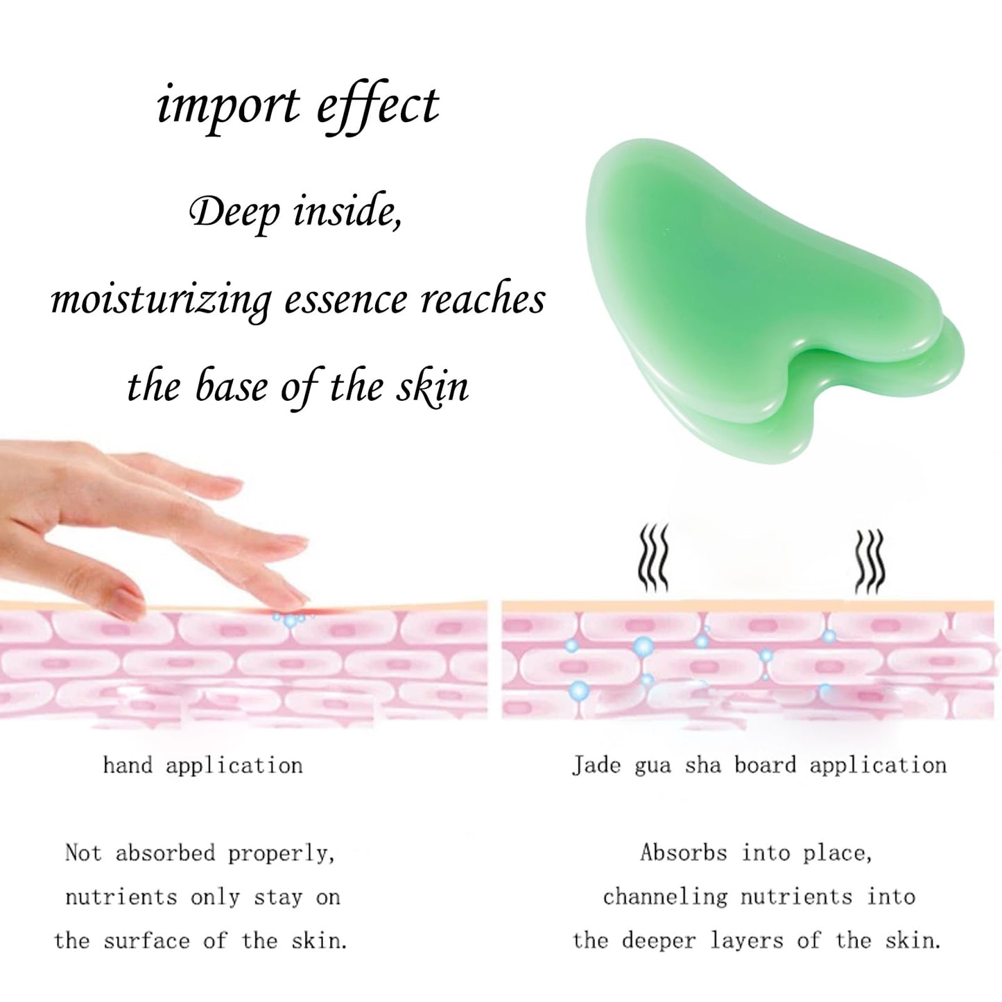 2pcs face gua sha Board Set, gua sha Jade Manual Massage Stick for face and Body, for Sculpting jaw line and eliminating Puffine