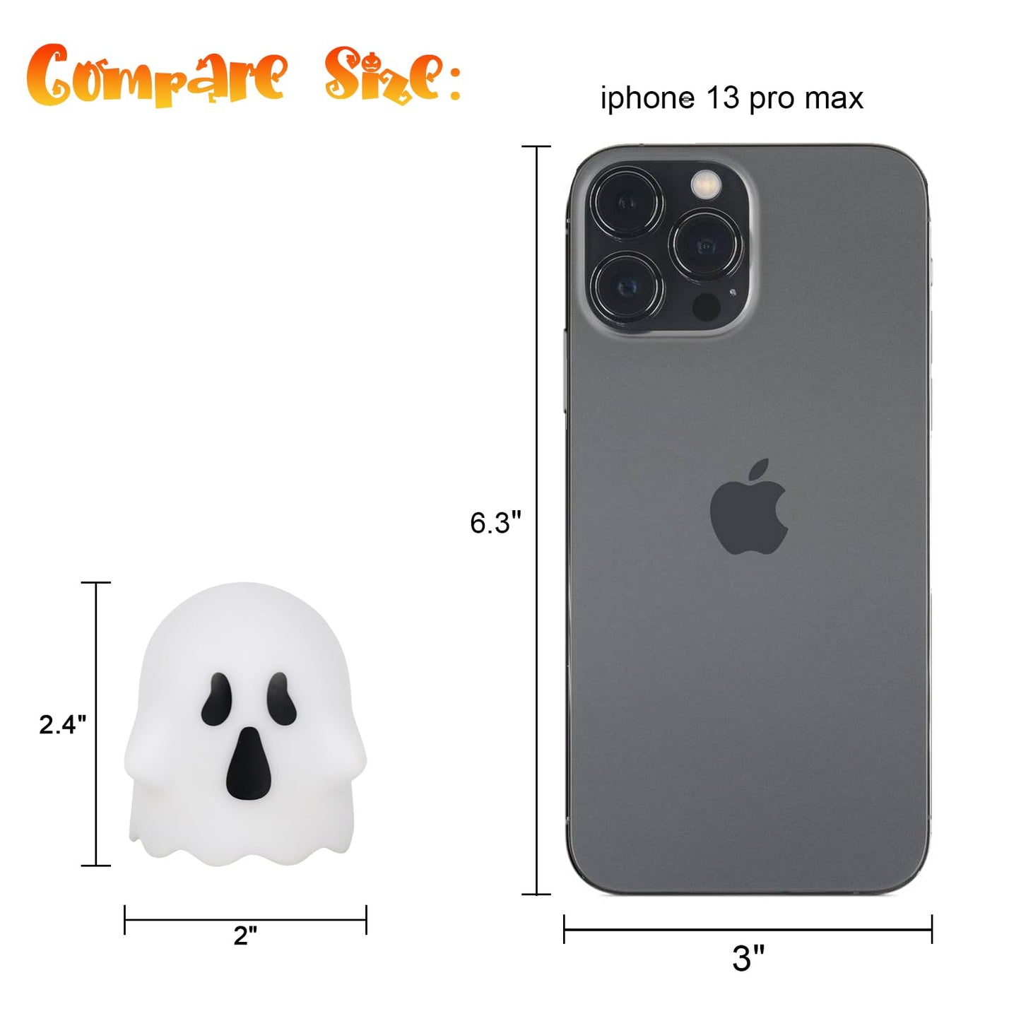 DRomance Ghost Flickering Flameless Candles Battery Operated with Remote and Timer 6 Pack Spooky White LED Tea Lights Candles Dimmable Light Halloween Indoor Decoration Gifts(2 x 2.4 Inches)