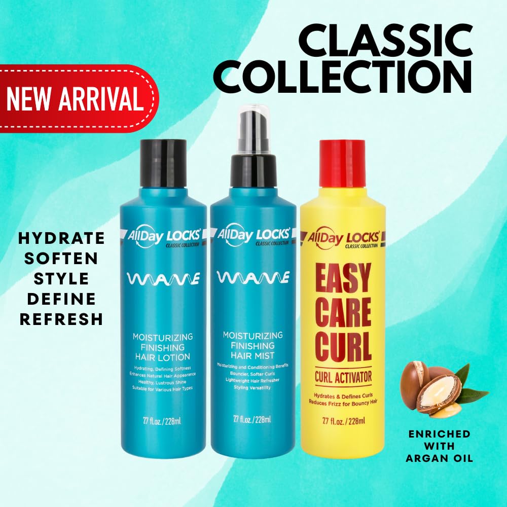 AllDay Locks Classic Easy Care Curl Activator (7.7 oz) | Hydrating & Frizz-Free Curl-Enhancer Milk | Nourish, Replenish & Define