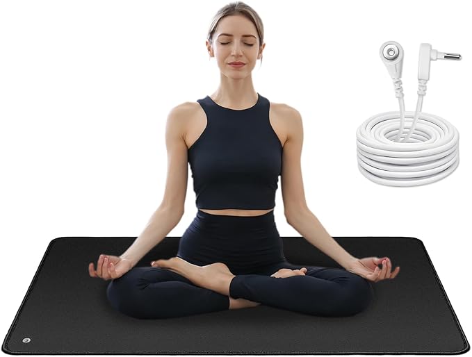 Grounding Mat,Earth Connected for Sleep, Energy,Balance,Pads with 15ft Cord,Indoor for Home,Office,Work,Yoga(23.6"x35.5")