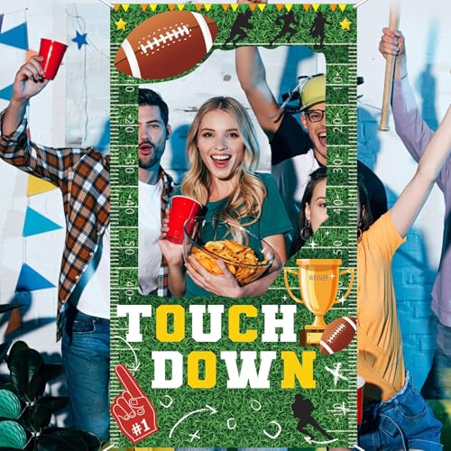 Football Party Decorations Football Theme Photo Booth Props Footballs Game Banner Sport Theme Picture Frame Touchdown Back...