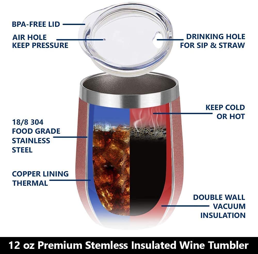 NewEleven 50th Birthday Gifts For Women, Her - 1975 50th Birthday Decorations - Gift For Women Turning 50-50 Year Old Gifts For Her, Mom, Wife, Friends - 12 Oz Wine Tumbler