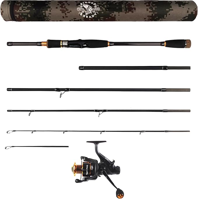 Rigged & Ready Predator Max P-S-B & Spin Reel 5000 + Spare Spool & Bag | 4+1 Bearings | Salt/Freshwater | Compact Travel R...