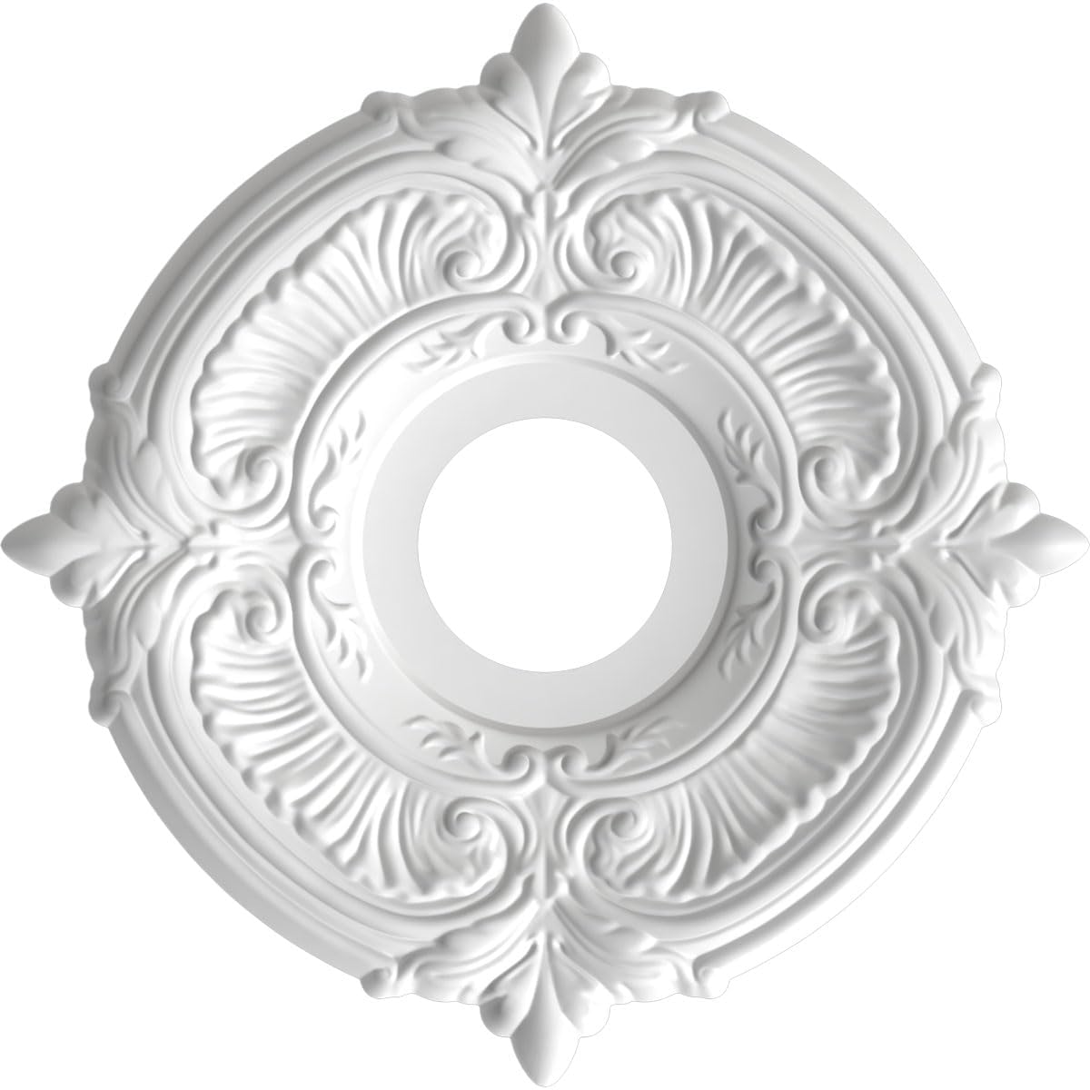 Ekena Millwork Cmp13Atcsv Attica Thermoformed Pvc Ceiling Medallion (Fits Canopies Up To 5), 13Od X 3 1/2Id X 3/4P, Metallic Sil