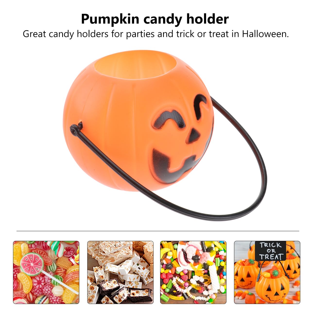 Cabilock 36pcs Halloween Mini Pumpkin Bucket, Plastic Trick Treat Candy Holder for Kids Halloween Party Supplies, Smiling Eyes Pumpkin Pail for Candy Storage and Decorations