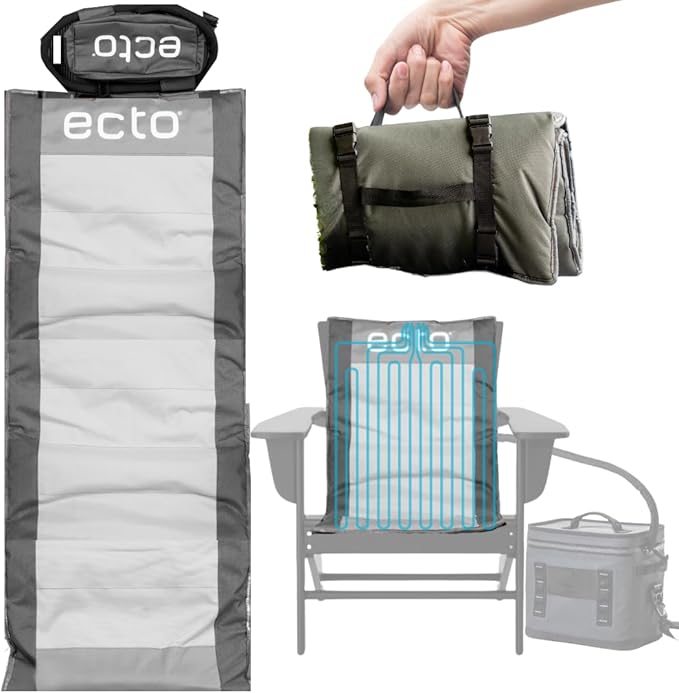 Ecto TOPR Cooling Cushion, Cools Down 45 Degrees up to 10 Hours, Battery Powered for Chair, Bleacher, Car Seat, Camping, G...