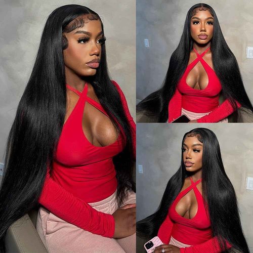 ediere 30 Inch Straight Lace Front Wigs Human Hair HD Transparent Lace Front Wigs for Women Pre Plucked 200 Density Frontal Wigs Human Hair Lace Front Wigs for Women Glueless Wigs with Baby Hair