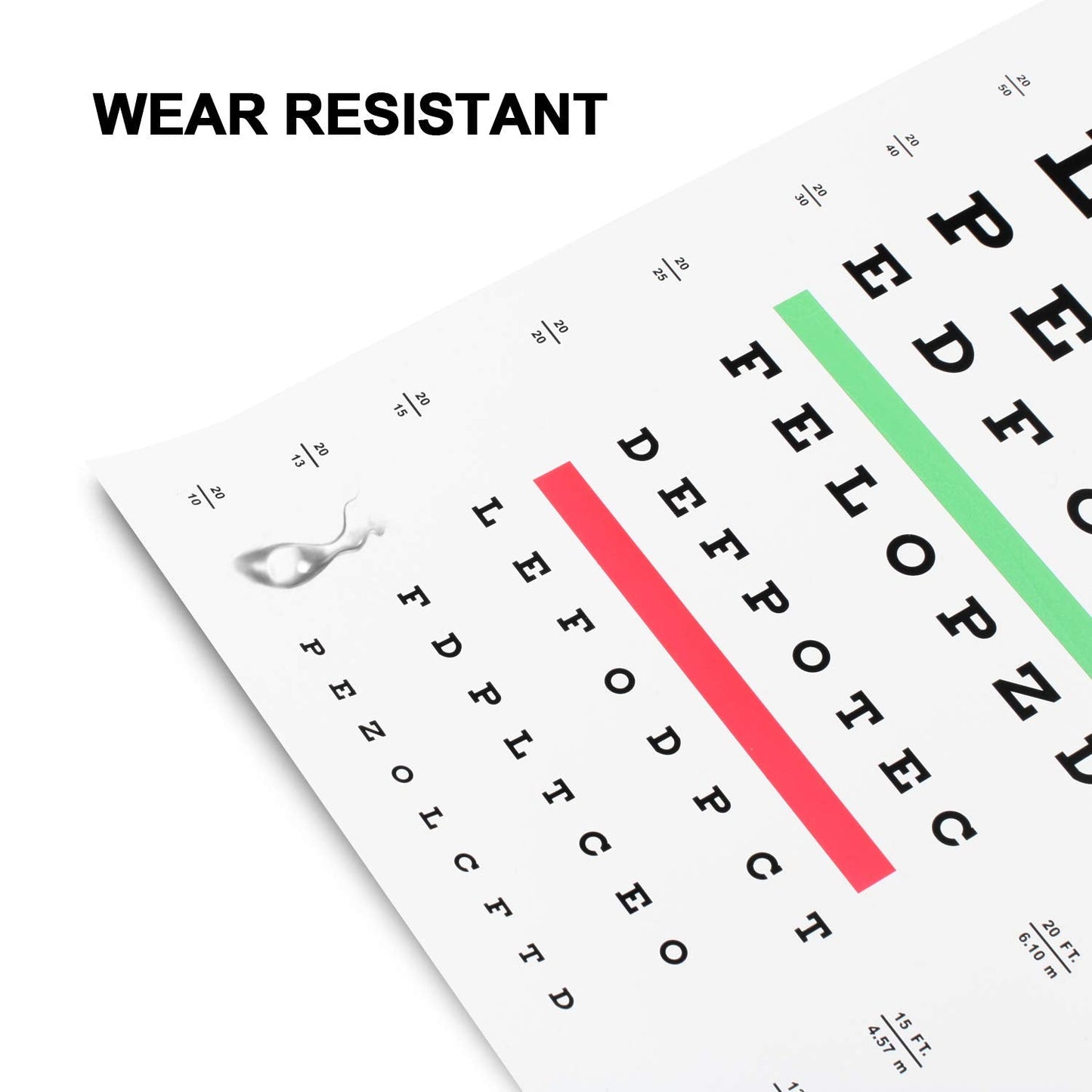PECULA Eye Chart for Exams - Snellen Wall Chart 20 Feet, 11 X 22 in.
