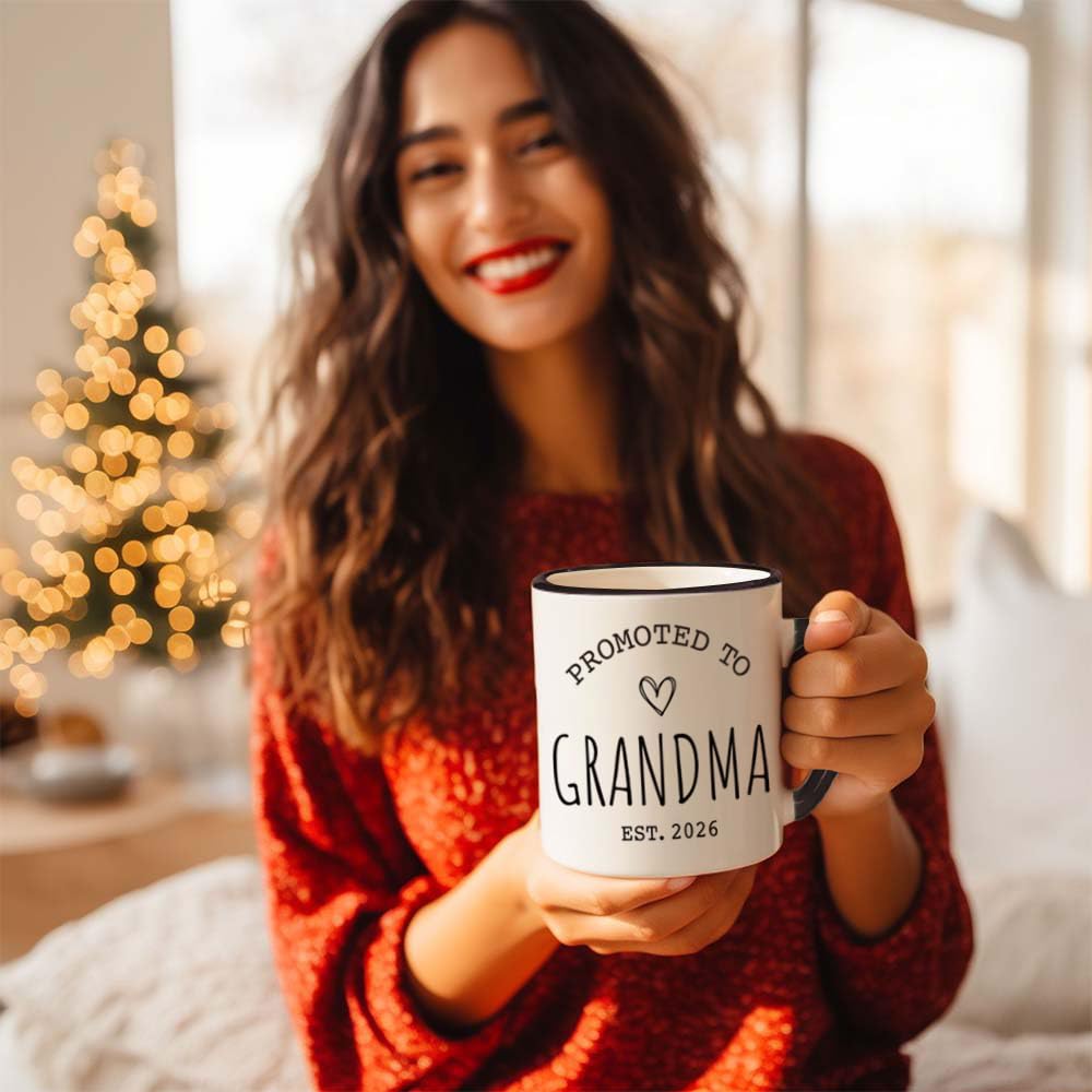 Gououoii Promoted to Grandma & Grandpa Est 2026 Mug Set - Grandparents Mug - Pregnancy Reveal Mugs - Grandparents Baby Announcement Birthday Gift