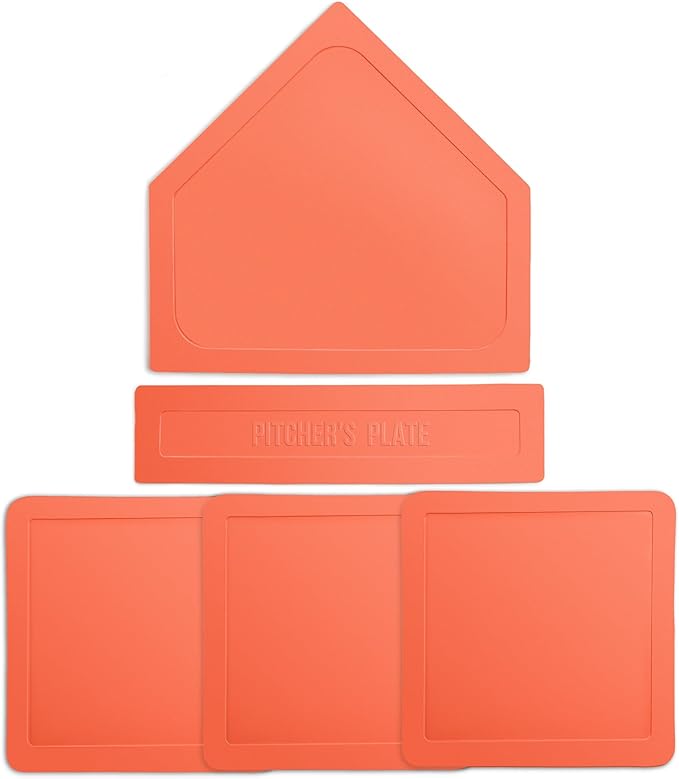 Cannon Sports Throwdown Base Set - 5pc Durable Rubber Home Plate, Pitcher's Mound & 3 Bases – Indoor Outdoor Base Set Perfect for Baseball, Softball, Kickball, Backyard Practice