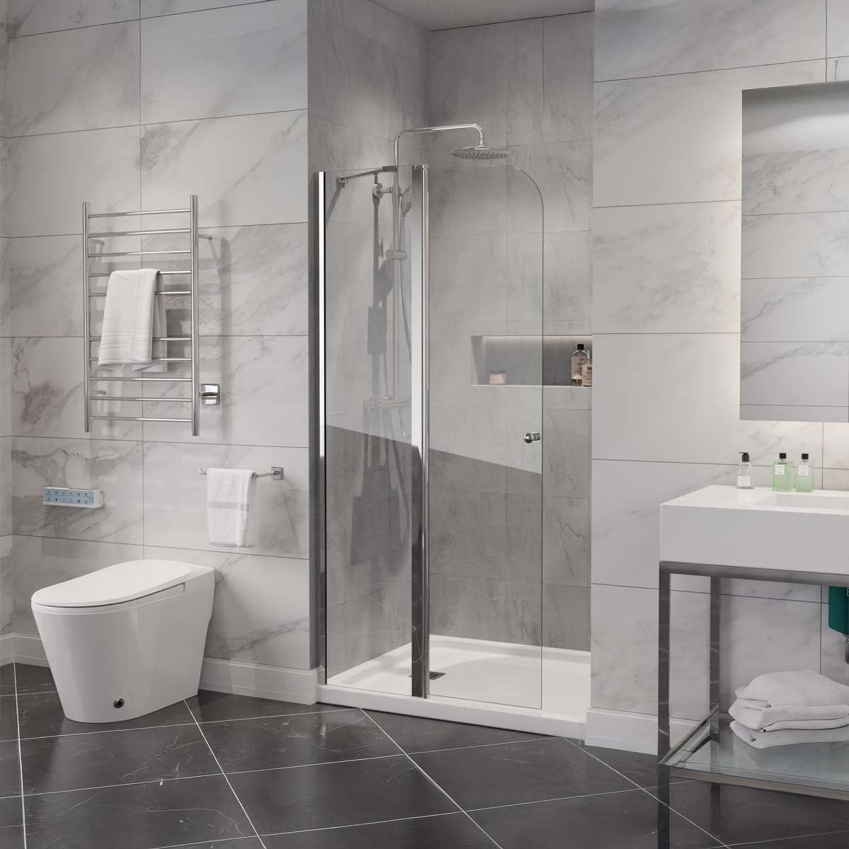 ANZZI 72-in. x 33.5-in. Frameless Swinging Shower Door, Resistance Free Hinges for Smooth Opening and Closing, Reversible Installation, Clear Tempered Glass in Chrome Finish (SD-AZ14-01CH)
