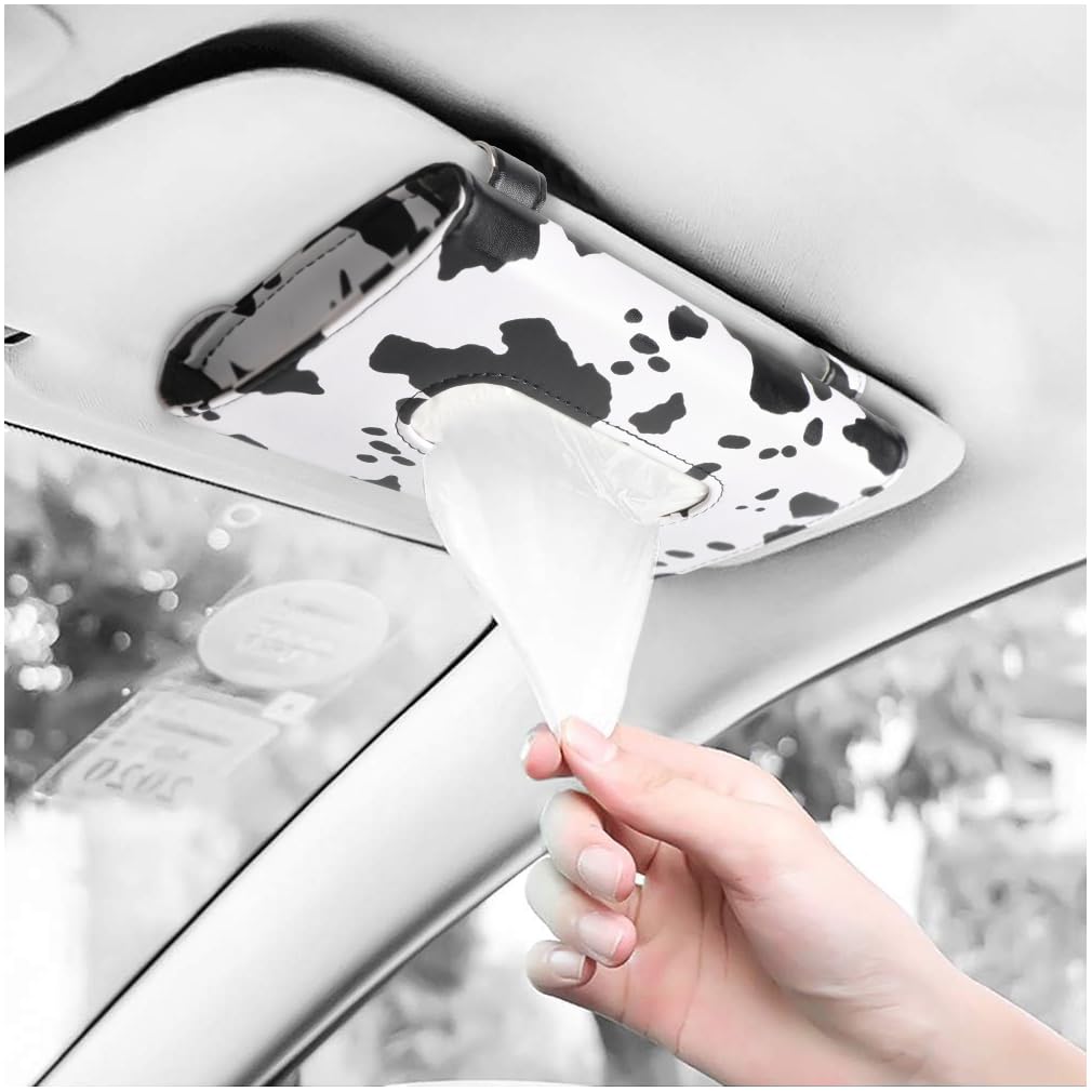 Car Tissue Holder, Sun Visor Napkin Box, Auto Napkin Case with Tissues Refill, Paper Towel Dispenser, Vehicle Interior Accessories Universal for Car SUV Pickup Truck-Beige
