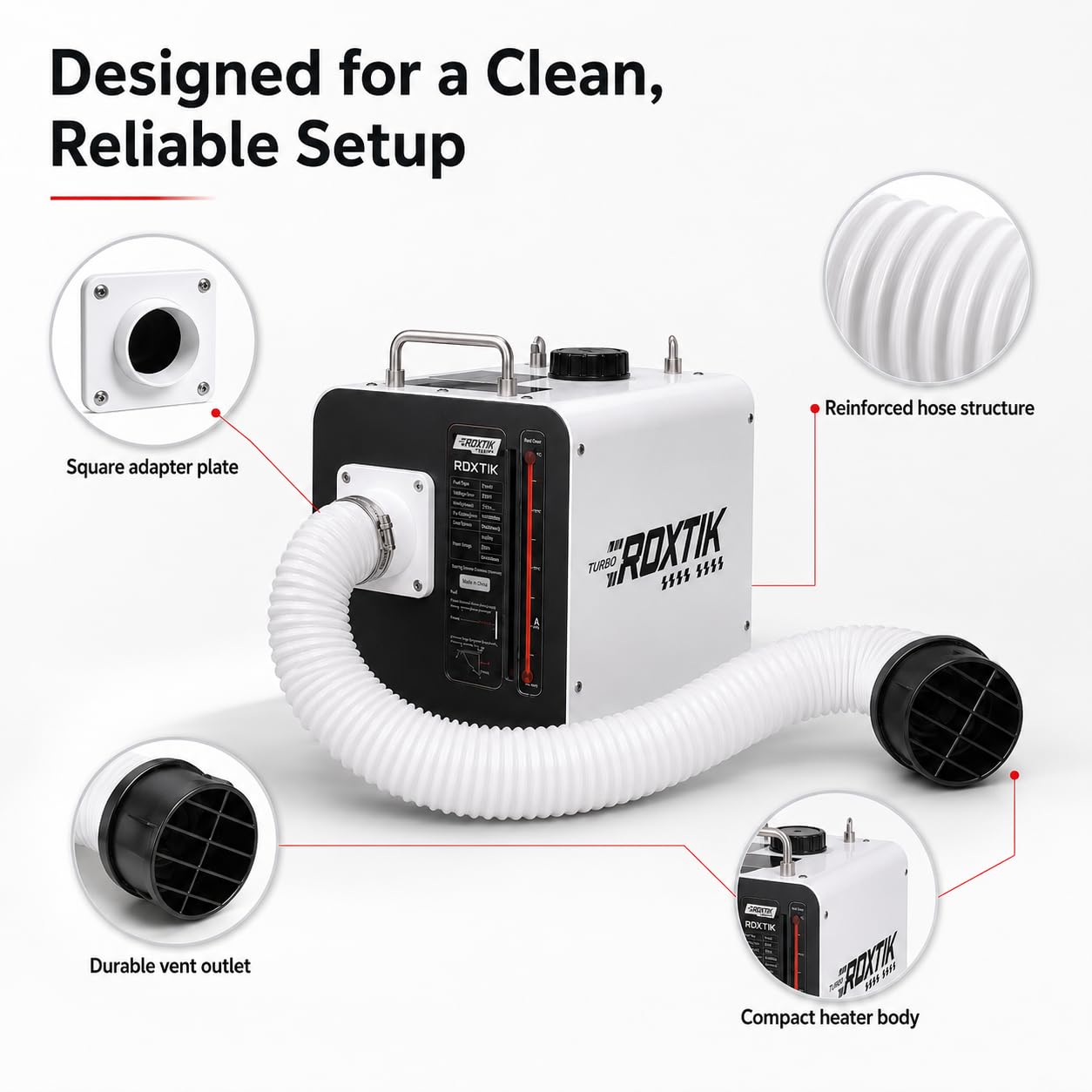 RDXTIK 9L Diesel Heater with Magnetic Duct, 8KW 12V/24V/110V/240V All in One Diesel Heater with LCD Switch, Remote Control, Muffler for Truck, RV, Home, Car, Campers, Boat, White