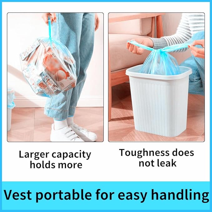 Small Trash Bags 240 Count Garbage Bags SWIHELP Waste Basket Liners for Bathroom, Kitchen,Bedroom, Office Pet Car 15 Liter Trash Can 4 Gallon…