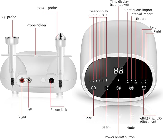 High Frequncy Skin Care Beauty Device Skin Tightening Facial Machine Face Neck Device Body Massager Tools Device Geneo X Elite Micro-Current Wrinkle Reduction Facial Service.Model EP-400