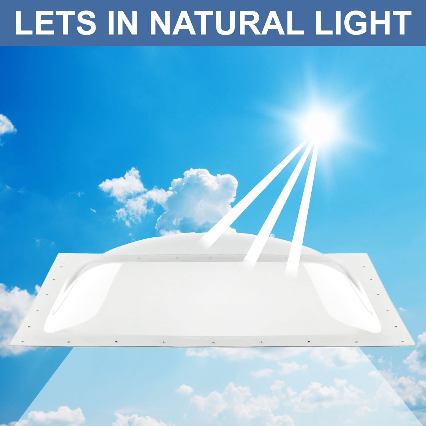 RecPro RV Skylight Outer Dome | 14" x 22" Universal Outer Skylight | Bubble Style (Smoke)