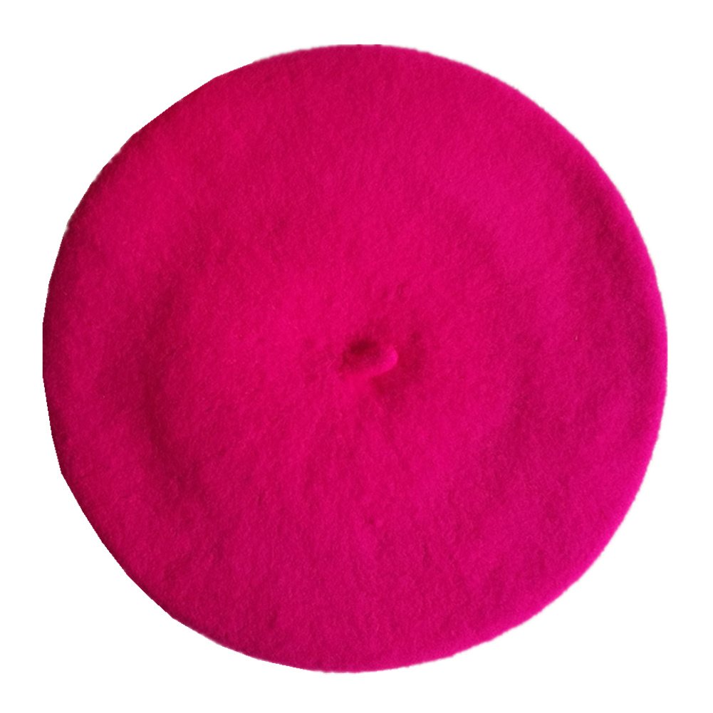JOYHY Kids Girls Boys Solid Color Classic French Style Beret Beanie Hat Rose Red