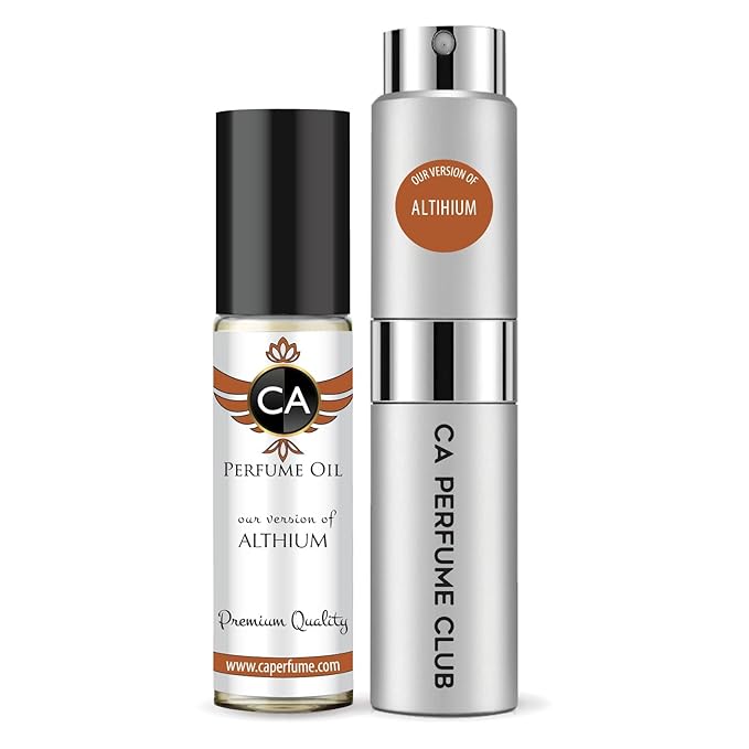 CA Perfume Duo Impression of Althium For Men Perfume Layering Set Mens Cologne Long Lasting Travel Size EDP + Body Oil Roll-On Bottle 0.27 Fl Oz+0.33 Fl Oz