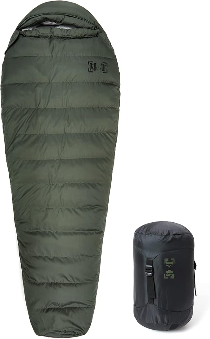 Akmax.cn Goose Down Mummy Sleeping Bag – Ultra-Light, Compressible, All-Season Camping & Backpacking Bag, -13°F Extreme Co...