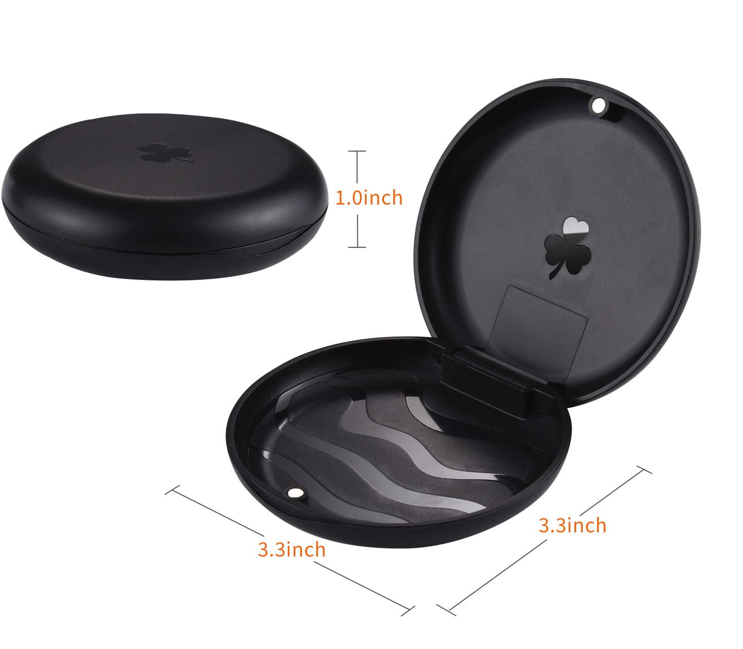 ZIZNBA 2 Pack Retainer Cases,Solid Orthodontic Retainer Case (Black)