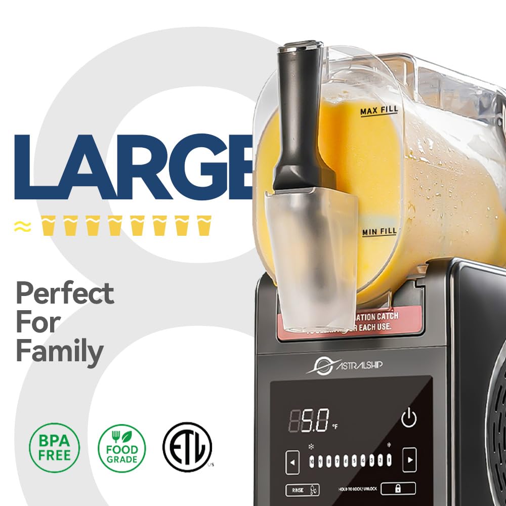 Slushie Machine with Soft Serve Ice Cream Mode, Slushy Maker for Home Frozen Drink Maker with 7 Presets, Auto Rinse, Low-Sugar & Alcohol Alerts – For Slush, Milkshakes, Margaritas & Frappés