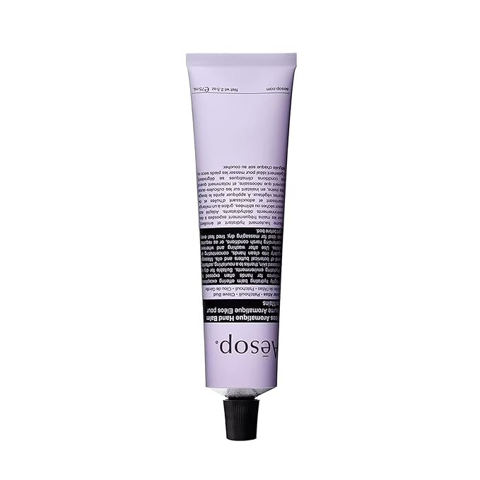 Aesop Eleos Aromatique Travel Size Hand Balm | Shea Butter and Coconut Oil to Nourish Dry, Cracked Hands | Lotion Made with Skin-Calming Essential Oils | 2.4 oz / 75 mL