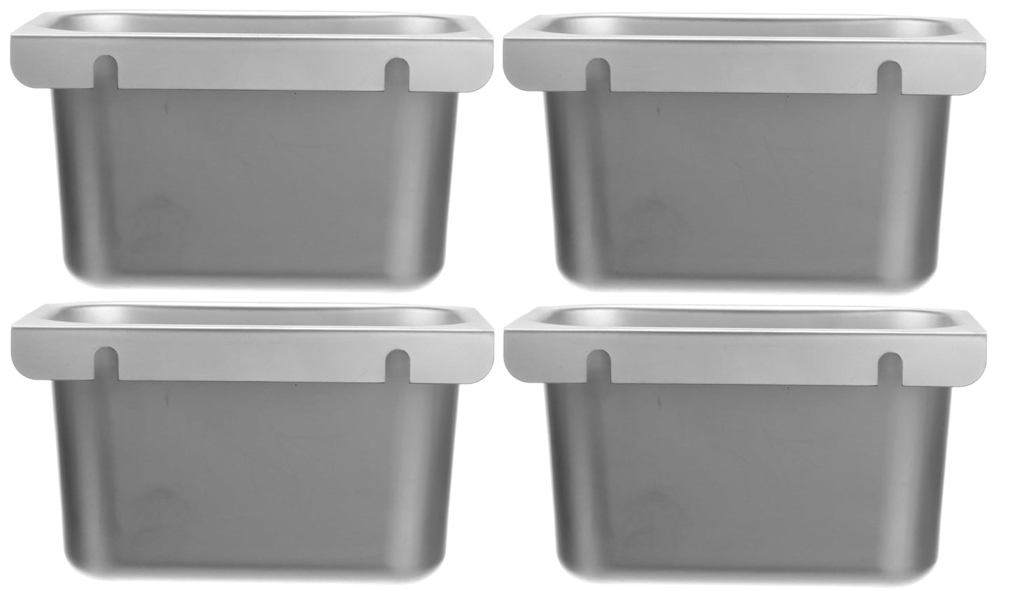 Grease Cup Holders for Commercial Kitchen Canopy Hoods - 4" Deep Drip Pan Grease Catchers for Restaurants (4)