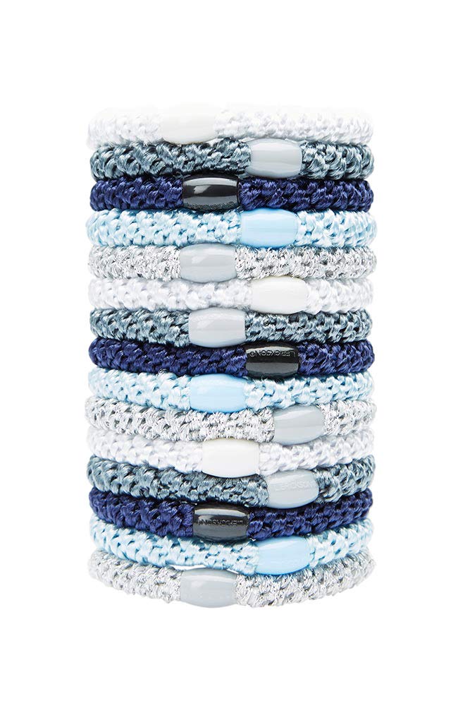 Brown and Beige Hair Ties for Thick Hair, Grab & Go Pony Tube, 15 Pack, Camelback, Thick No-Crease Bands with Strong Hold, Damag