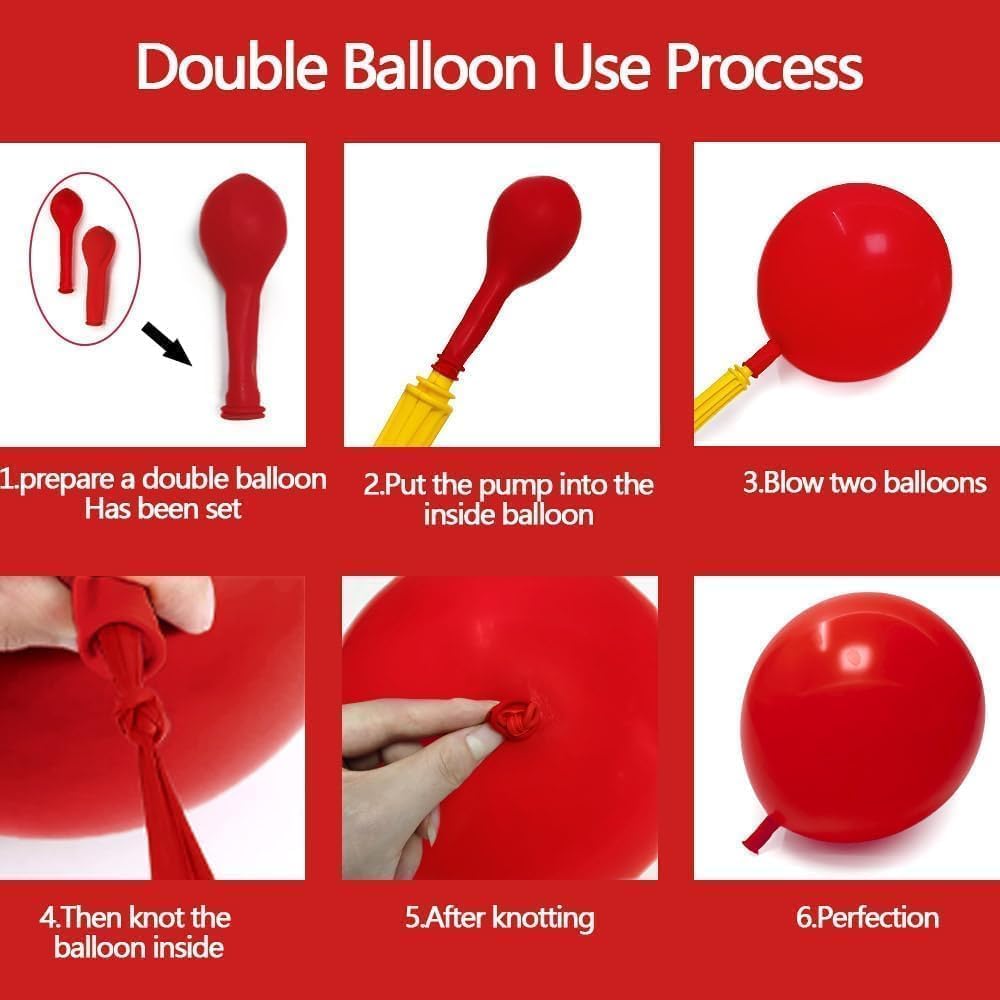 Captank Red Balloons Double Stuffed Dark Red Different Sizes Balloon Garland Arch Kit For Anniversary Wedding Proposal Bridal Shower Graduation Birthday Party Decoration